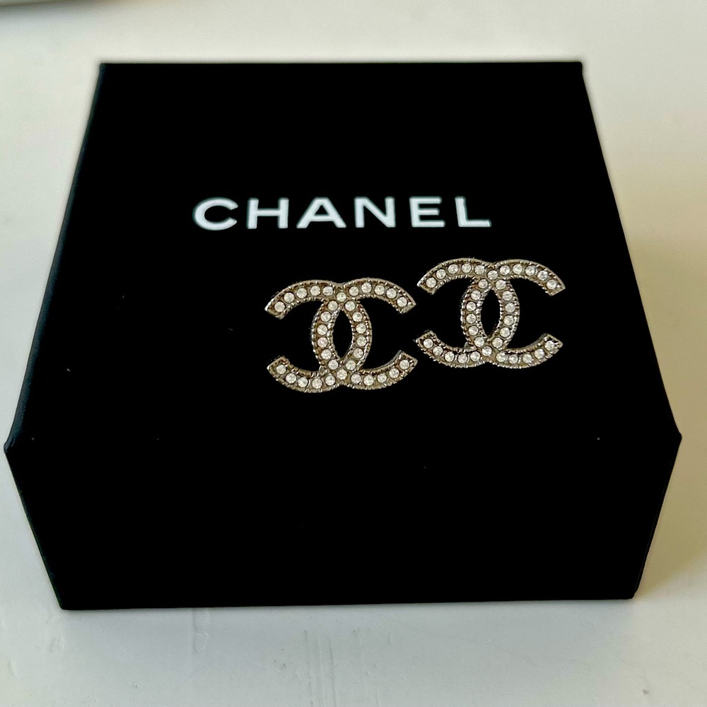 Chanel Crystal Stud Earrings